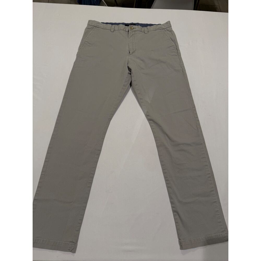 Banana Republic Fulton Skinny Chino Pants Men's 35x34 Gray Stretch Casual